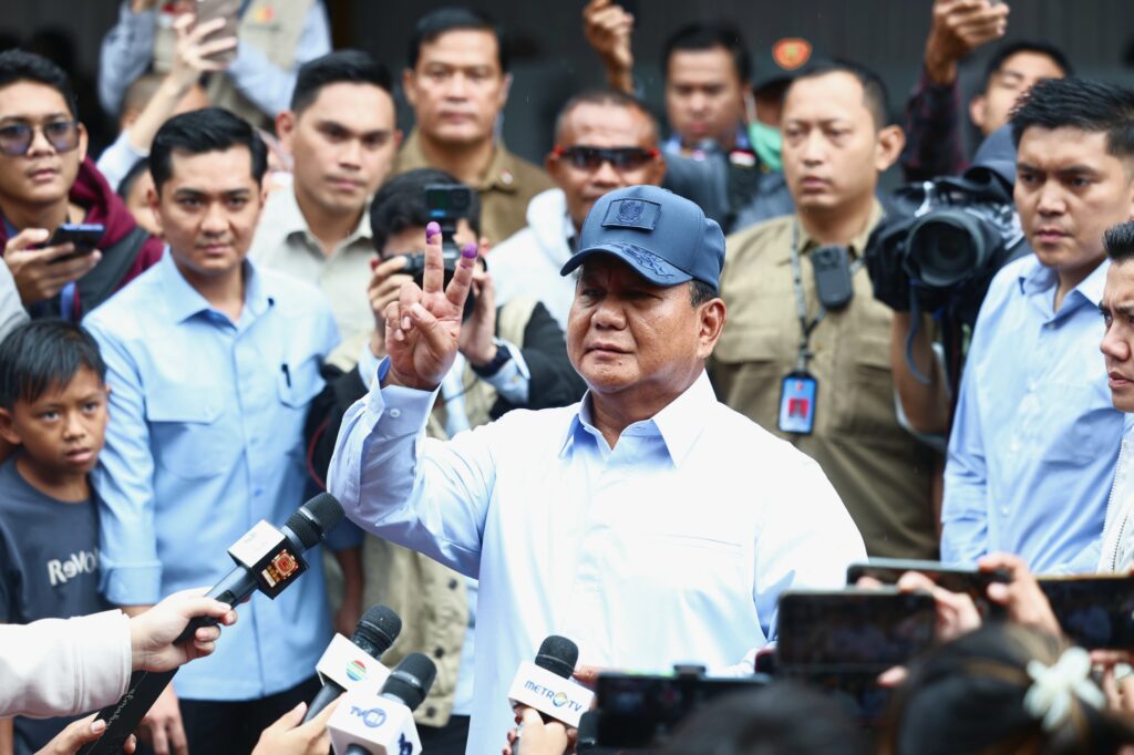 Prabowo Subianto Melakukan Pemilihan di TPS: Memilih dengan Nurani, Menjaga TPS, Menjaga Ketertiban, Damai, dan Sejuk