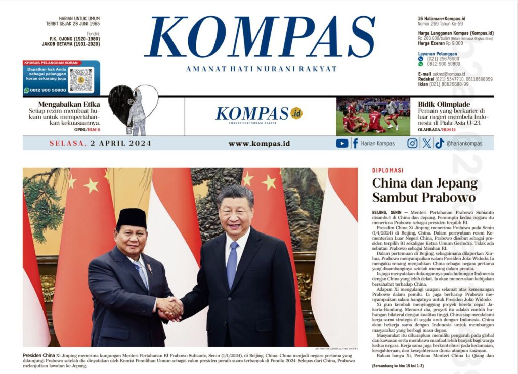 China dan Jepang Menyambut Prabowo Subianto Sebagai Presiden Terpilih