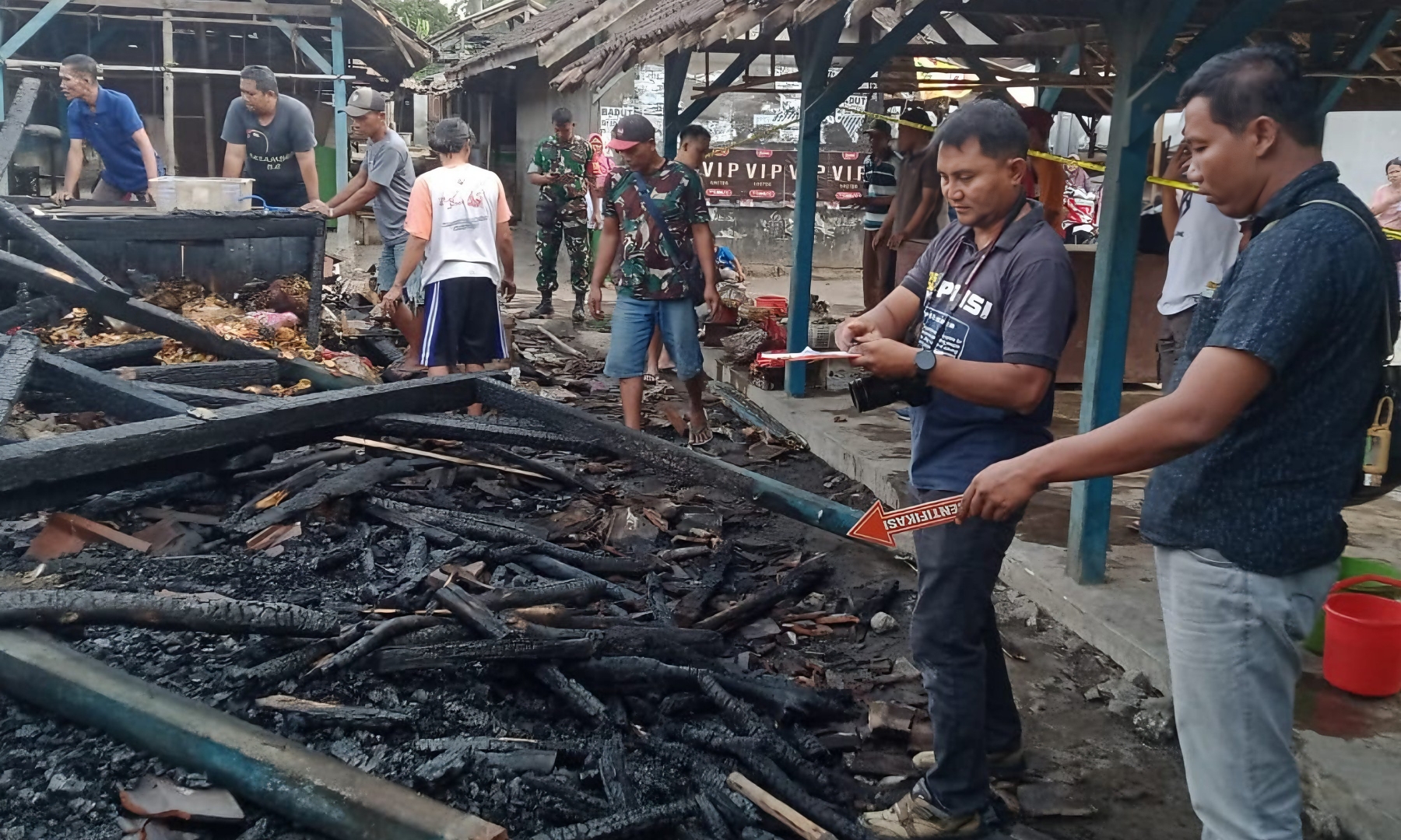 Terbakar Kios Pasar Desa Ngadri Kabupaten Blitar, Diperkirakan Kerugian Rp 35 Juta